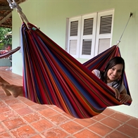 Strong hammock 1 person. Nice colorful look. Ok for children's play